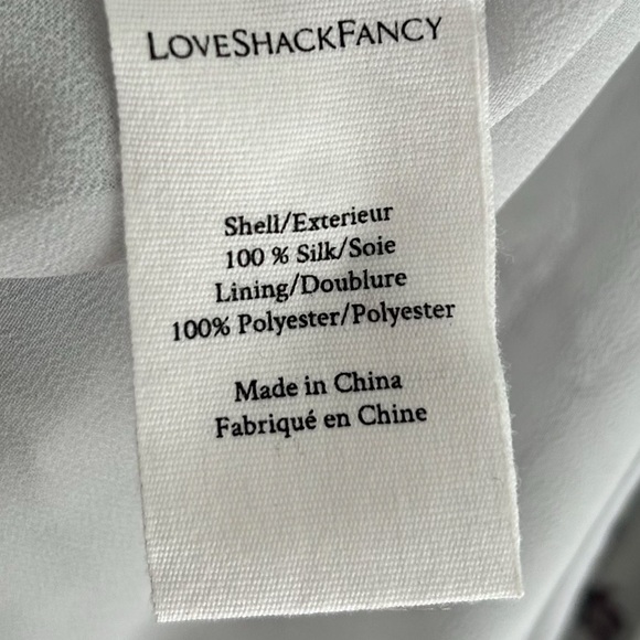 LoveShackFancy Silk Popover Mini Dress Small Gray Purple Small Floral - Picture 6 of 7